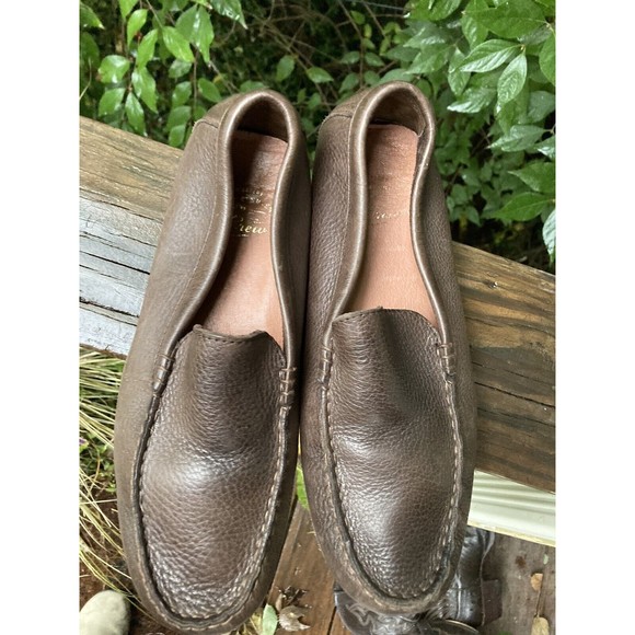 J Crew 9.5 Men’s Driving Moccasins Italian Brown Slip On Leather Loafers Shoes main image 5